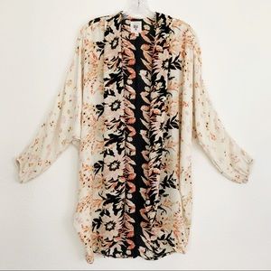 Billabong Floral Shawl Kimono Cardigan